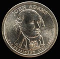1 dollar coin. 2nd President of the United States of America Royalty Free Stock Photo