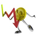 Dollar coin robot hold stock shares illustration
