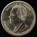 1 dollar coin. 37th President of the United States of America Royalty Free Stock Photo