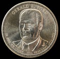 1 dollar coin. 38th President of the United States of America