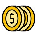 Dollar coins icon vector flat Royalty Free Stock Photo