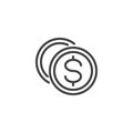 Dollar Coins line icon