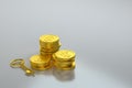 The dollar coins with white background, 3d rendering