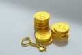 The dollar coins with white background, 3d rendering