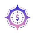 dollar compass logo gradient design template icon element Royalty Free Stock Photo