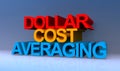Dollar cost averaging on blue Royalty Free Stock Photo