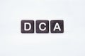 Dollar cost averaging DCA text on cubes on a white background Royalty Free Stock Photo