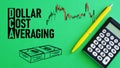 Dollar cost averaging DCAis shown using the text Royalty Free Stock Photo