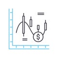 dollar cost averaging line icon, outline symbol, vector illustration, concept sign