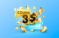 3 dollar coupon gift voucher, cash back banner special offer. Vector