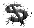 Dollar crash 3d concept Royalty Free Stock Photo