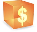 Dollar cube icon