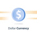 Money exchange, dollar currency coin, cash loan, finance concept