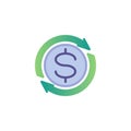 Dollar currency converter flat icon