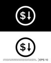 Dollar, down, finance icon