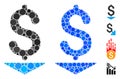 Dollar Down Mosaic Icon of Round Dots