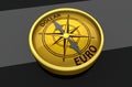 Dollar and euro compass Royalty Free Stock Photo