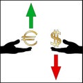 Dollar euro exchange rate trend Royalty Free Stock Photo