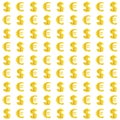 Dollar and Euro Monetary Signs Seamless Pattern