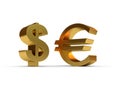 Dollar and euro sign Royalty Free Stock Photo
