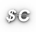 Dollar and Euro signs Royalty Free Stock Photo