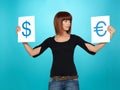 Dollar and Euro symbols Royalty Free Stock Photo