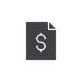 Dollar file document vector icon