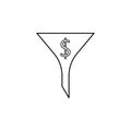 dollar filter line icon. Element of bankig icon for mobile concept and web apps. Thin line dollar filter icon can be used for web Royalty Free Stock Photo