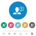 Dollar financial advisor flat round icons