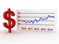 Dollar financial success bar chart graph growing arrow Royalty Free Stock Photo