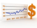 Dollar financial success bar chart graph growing arrow Royalty Free Stock Photo