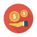 Dollar flat vector icon