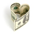 Dollar in form of heart