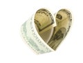 Dollar in form of heart