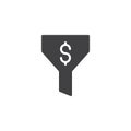 Dollar funnel vector icon
