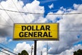 Dollar General retail store steet sign Royalty Free Stock Photo