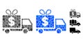 Dollar Gift Delivery Composition Icon of Circle Dots