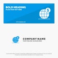 Dollar, Global, Business, Globe, International SOlid Icon Website Banner and Business Logo Template