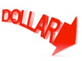 Dollar going down concept Royalty Free Stock Photo