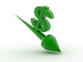 Dollar going down Royalty Free Stock Photo