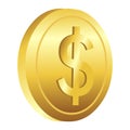 Dollar gold coin