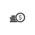 Dollar gold coin stack icon and simple flat symbol for website,mobile,logo,app,UI Royalty Free Stock Photo