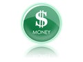 Dollar green button Royalty Free Stock Photo