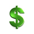 Dollar Green Symbol. 3D Rendering Illustration Royalty Free Stock Photo