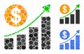Dollar growth graph Composition Icon of Circles Royalty Free Stock Photo