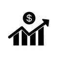 Dollar growth statistics symbol design