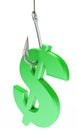 Dollar on the hook Royalty Free Stock Photo