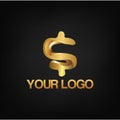 dollar icon gold1 Royalty Free Stock Photo