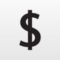 Dollar icon. Gray money isolated on background. Modern flat pictogram, business, marketing, internet