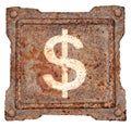 Dollar icon old metal.